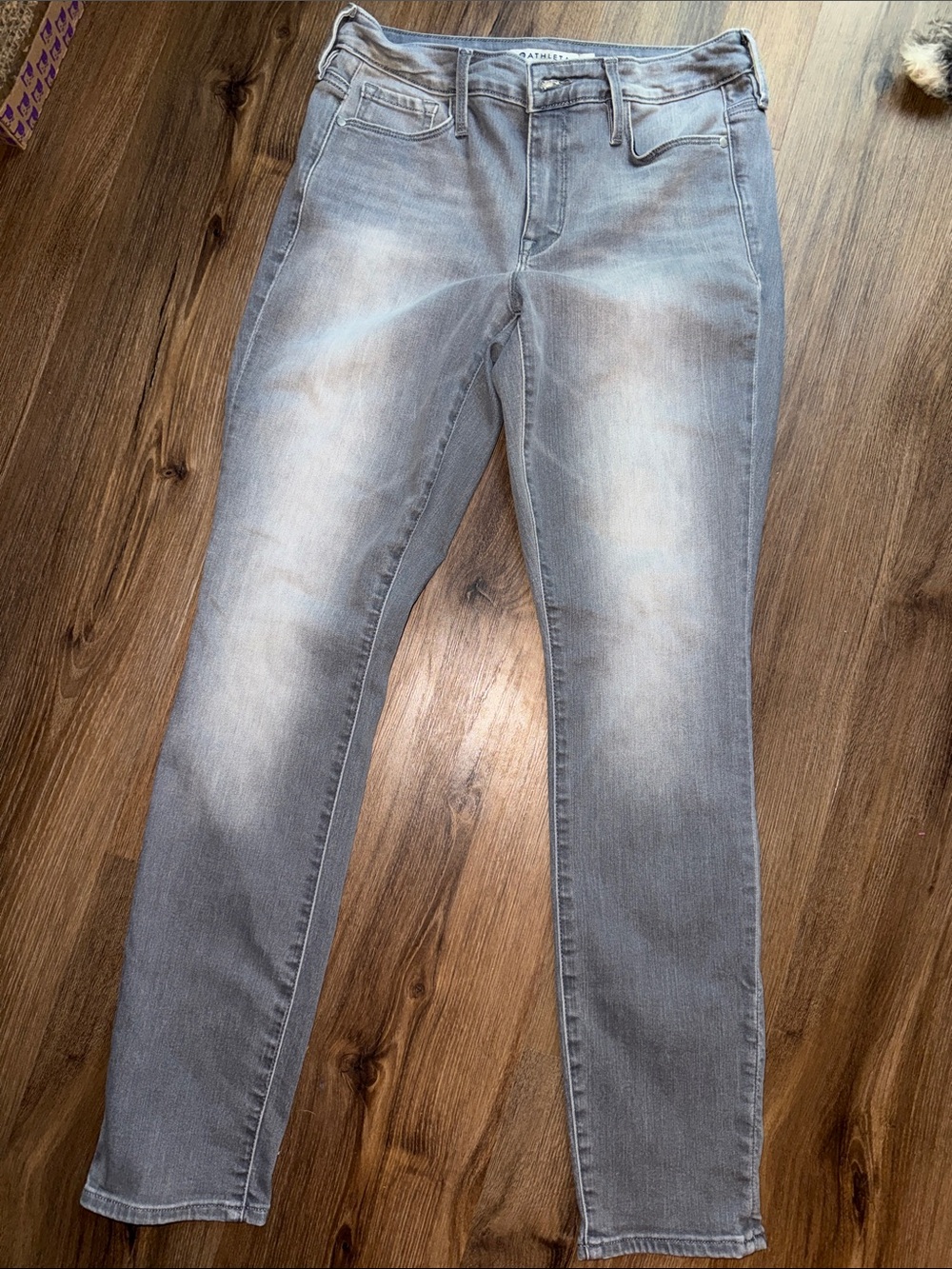 Athleta Light Gray Straight-Leg Jeans
